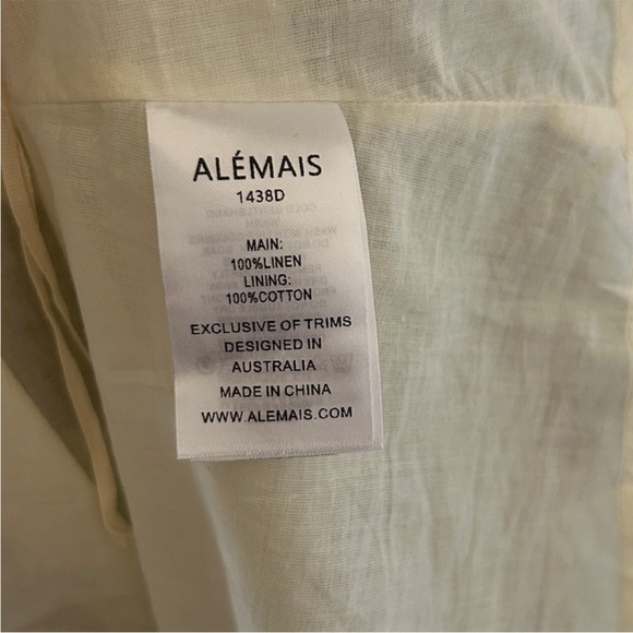 Alemais Astra Floral Cutout Linen Mini Dress Green - Picture 7 of 7